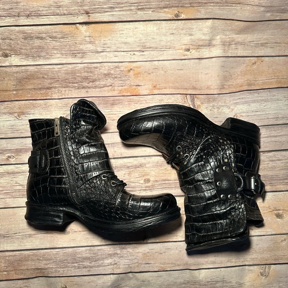 A.S. 98 Black Python Simons Size 38 - Picture 3 of 5